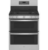 GE Profile™ 30" Free-Standing Gas Double Oven Convection Fingerprint Resistant Range with No Preheat Air Fry PGB965YPFS