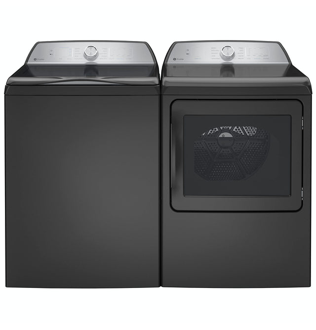 GE Profile 4.9 cu. ft. Capacity Washer with Smarter Wash Technology and FlexDispense PTW605BPRDG-Gray