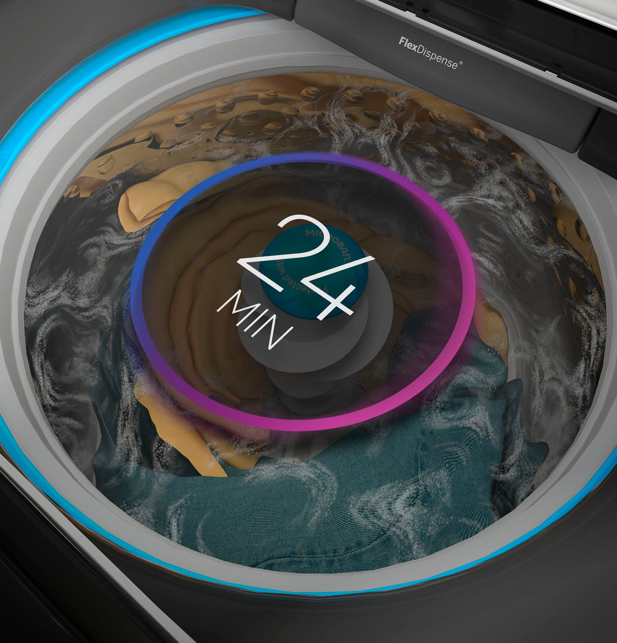 GE Profile 4.9 cu. ft. Capacity Washer with Smarter Wash Technology and FlexDispense PTW605BPRDG