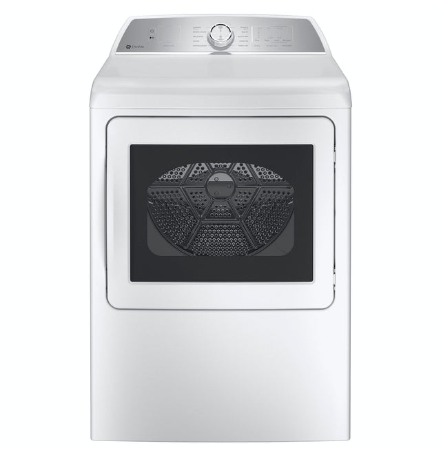 GE Profile 7.4 cu. ft. Capacity aluminized alloy drum Electric Dryer with Sanitize Cycle and Sensor Dry PTD60EBSRWS