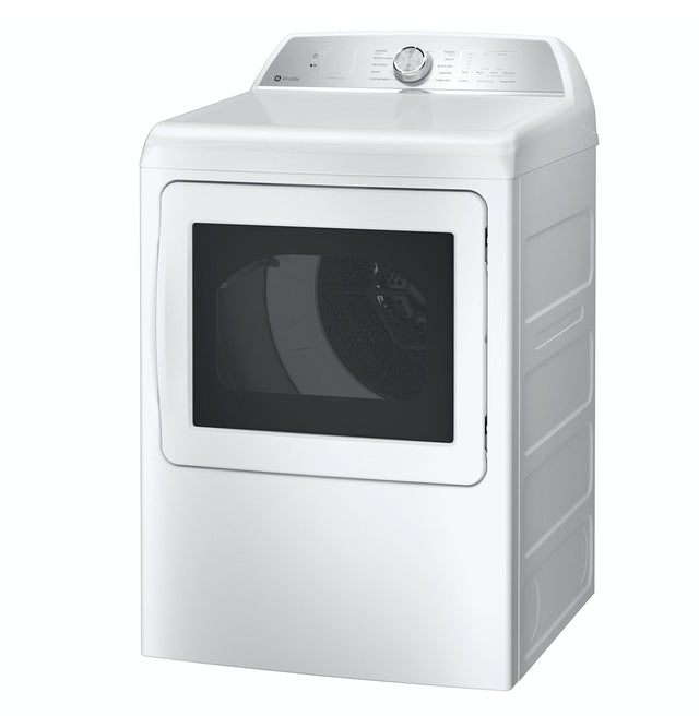 GE Profile 7.4 cu. ft. Capacity aluminized alloy drum Electric Dryer with Sanitize Cycle and Sensor Dry PTD60EBSRWS