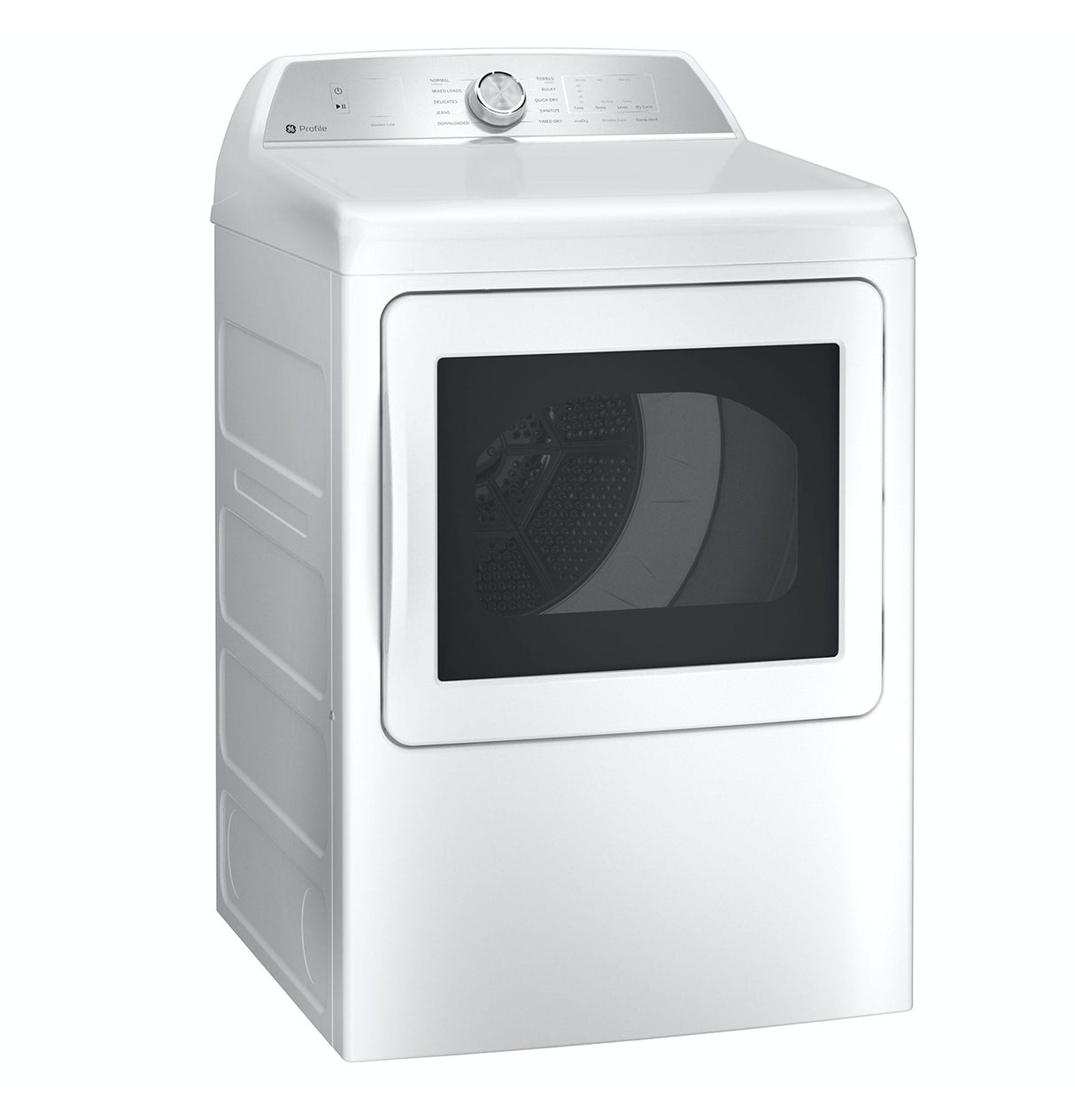 GE Profile 7.4 cu. ft. Capacity aluminized alloy drum Gas Dryer with Sanitize Cycle and Sensor Dry PTD60GBSRWS