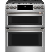 Café 30" Slide-In Front Control Dual-Fuel Double Oven with Convection Range C2S950P2MS1