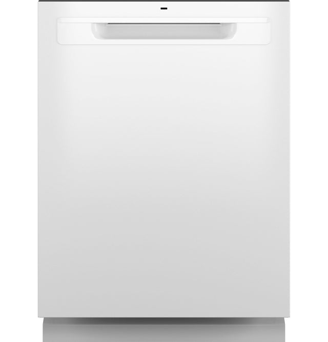 GE Top Control with Plastic Interior Dishwasher with Sanitize Cycle Dry Boost GDP630PGRWW-White