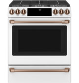 Café 30" Slide-In Front Control Gas Oven with Convection Range with Warming Drawer CGS700P4MW2