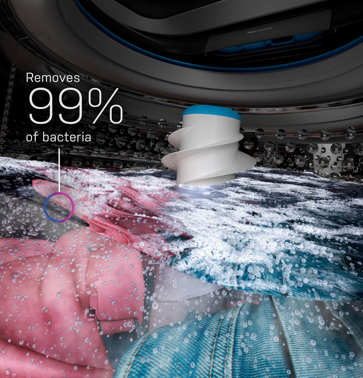 GE Profile 5.3 cu. ft. Capacity Washer with Smarter Wash Technology and FlexDispense PTW705BSTWS