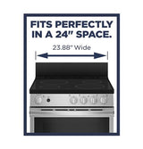 GE® 24" Free-Standing/Slide-in Front Control Range with Steam Clean and Large Window JAS640RMSS