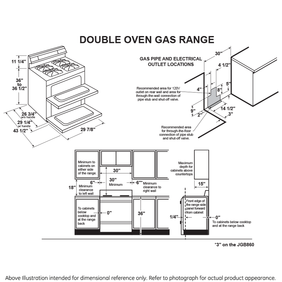GE Profile™ 30" Free-Standing Gas Double Oven Convection Range with No Preheat Air Fry PGB965BPTS