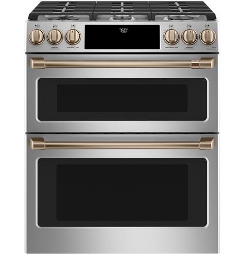 Café 30" Slide-In Front Control Gas Double Oven with Convection Range CGS750P2MS1