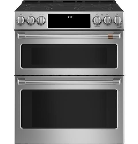 Café™ 30" Slide-In Front Control Radiant and Convection Double Oven Range CES750P2MS1