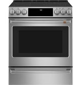 Café™ 30" Slide-In Front Control Radiant and Convection Range with Warming Drawer CES700P2MS1