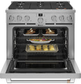 Café 36" Smart Dual-Fuel Commercial-Style Range with 6 Burners (Natural Gas) C2Y366P2TS1