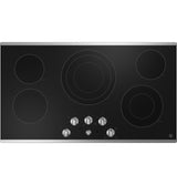 GE 36" Built-In Knob Control Electric Cooktop JEP5036STSS-Stainless Accents- Aluminum Trim