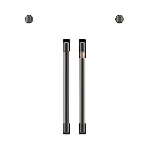 Café 2 French-Door Handles; 2 Knobs - Brushed Black CXWSFHKPMBT