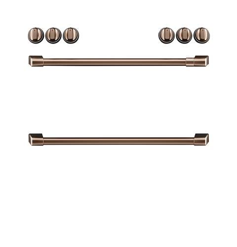 Café Front Control Induction Knobs and Handles - Brushed Copper CXFCHHKPMCU