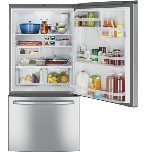 GE Series ENERGY STAR 24.9 Cu. Ft. Bottom-Freezer Drawer Refrigerator GDE25EYKFS