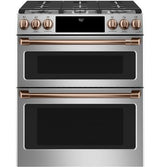 Café 30" Slide-In Front Control Gas Double Oven with Convection Range CGS750P2MS1