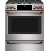 Café 30" Slide-In Front Control Dual-Fuel Convection Range with Warming Drawer C2S900P2MS1