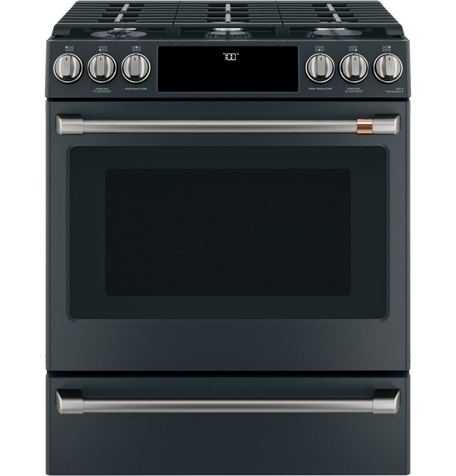 Café 30" Slide-In Front Control Gas Oven with Convection Range with Warming Drawer CGS700P3MD1