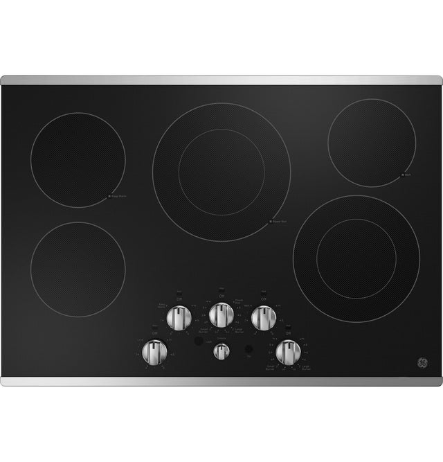 GE 30" Built-In knob Control Electric Cooktop JEP5030STSS-Stainless Accents- Aluminum Trim