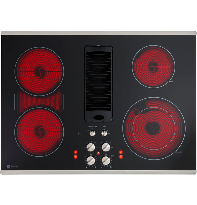 GE Profile 30" Downdraft Electric Cooktop PP9830SRSS-Stainless Steel