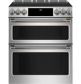 Café 30" Slide-In Front Control Induction and Convection Double Oven Range CHS950P2MS1