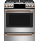 Café 30" Slide-In Front Control Gas Oven with Convection Range with Warming Drawer CGS700P2MS1