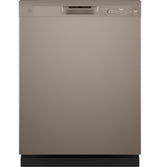 GE Front Control with Plastic Interior Dishwasher with Sanitize Cycle Dry Boost GDF550PMRES-Slate