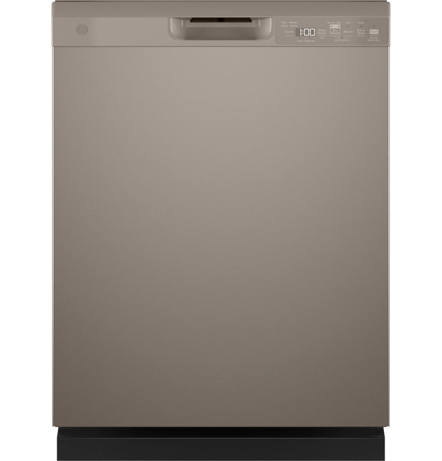 GE Front Control with Plastic Interior Dishwasher with Sanitize Cycle Dry Boost GDF550PMRES-Slate