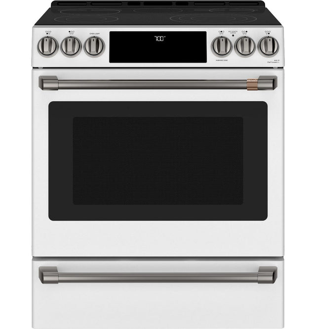 Café 30" Smart Slide-In, Front-Control, Radiant and Convection Range CES700P4MW2