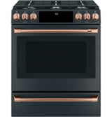 Café 30" Slide-In Front Control Gas Oven with Convection Range with Warming Drawer CGS700P3MD1