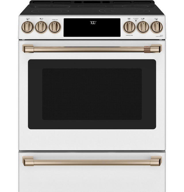 Café 30" Smart Slide-In, Front-Control, Radiant and Convection Range CES700P4MW2