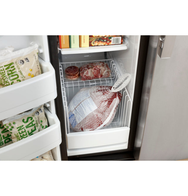 GE 23.0 Cu. Ft. Side-By-Side Refrigerator GSS23GYPFS-Fingerprint Resistant Stainless Steel