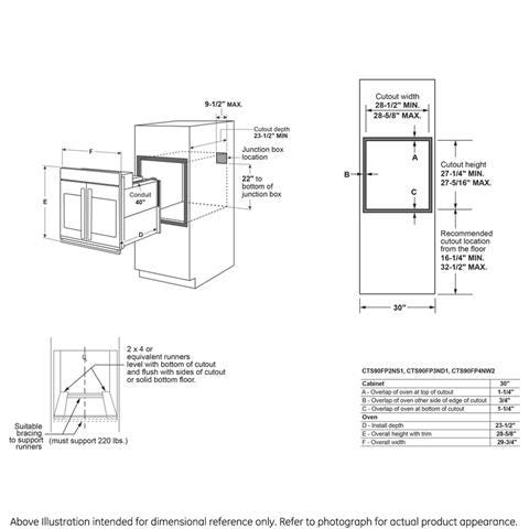 Cafe Professional Series 30" Smart Built-In Convection French-Door Single Wall Oven CTS90FP3ND1