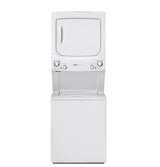 GE Unitized Spacemaker 3.9 cu. ft. Capacity Washer with Stainless Steel Basket and 5.9 cu. ft. Capacity Gas Dryer GUD27GESNWW