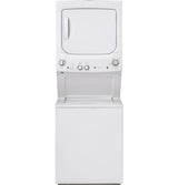 GE Unitized Spacemaker 3.8 cu. ft. Capacity Washer with Stainless Steel Basket and 5.9 cu. ft. Capacity Long Vent Electric Dryer GUV27ESSMWW