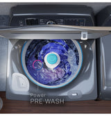 GE Profile 5.3 cu. ft. Capacity Washer with Smarter Wash Technology and FlexDispense PTW705B-Gray