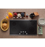 GE 36" Built-In Knob Control Electric Cooktop JEP5036STSS-Stainless Accents- Aluminum Trim