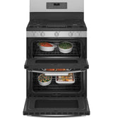 GE Profile™ 30" Free-Standing Gas Double Oven Convection Fingerprint Resistant Range with No Preheat Air Fry PGB965YPFS