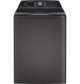 GE Profile 5.3 cu. ft. Capacity Washer with Smarter Wash Technology and FlexDispense PTW705B-Gray