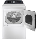 GE Profile 7.4 cu. ft. Capacity Smart aluminized alloy drum Electric Dryer with Sanitize Cycle and Sensor Dry PTD70EBSTWS-White