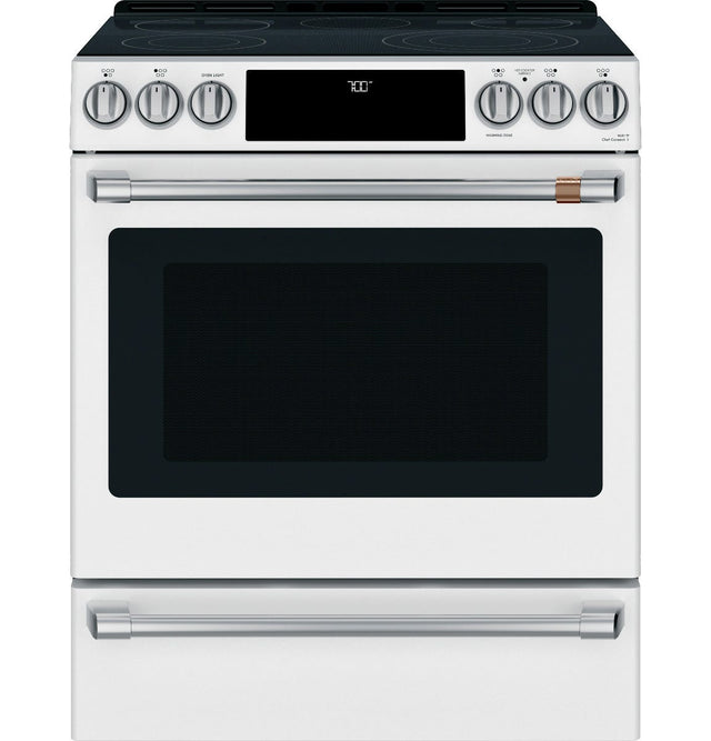 Café 30" Smart Slide-In, Front-Control, Radiant and Convection Range CES700P4MW2