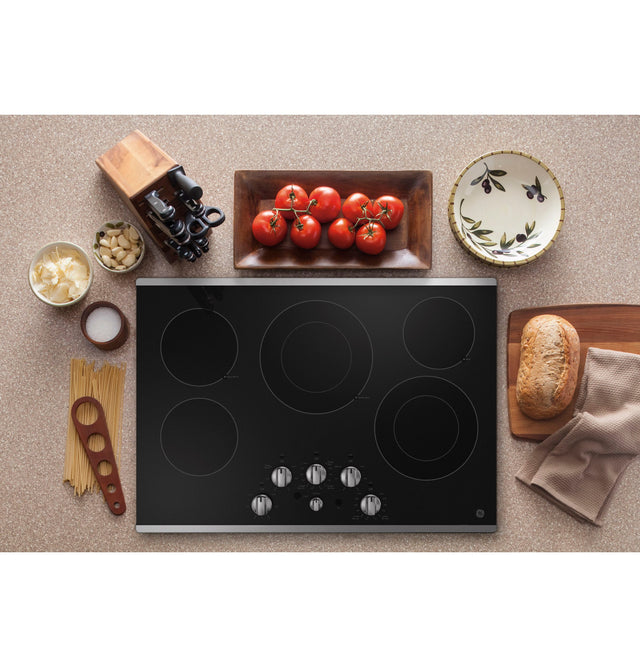 GE 30" Built-In knob Control Electric Cooktop JEP5030STSS-Stainless Accents- Aluminum Trim