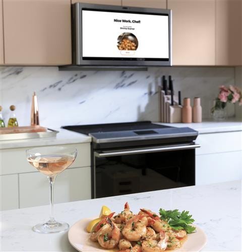 Cafe 30" Smart Slide-In, Front-Control, Induction and Convection Range with In-Oven Camera in Platinum Glass CHS90XM2NS5