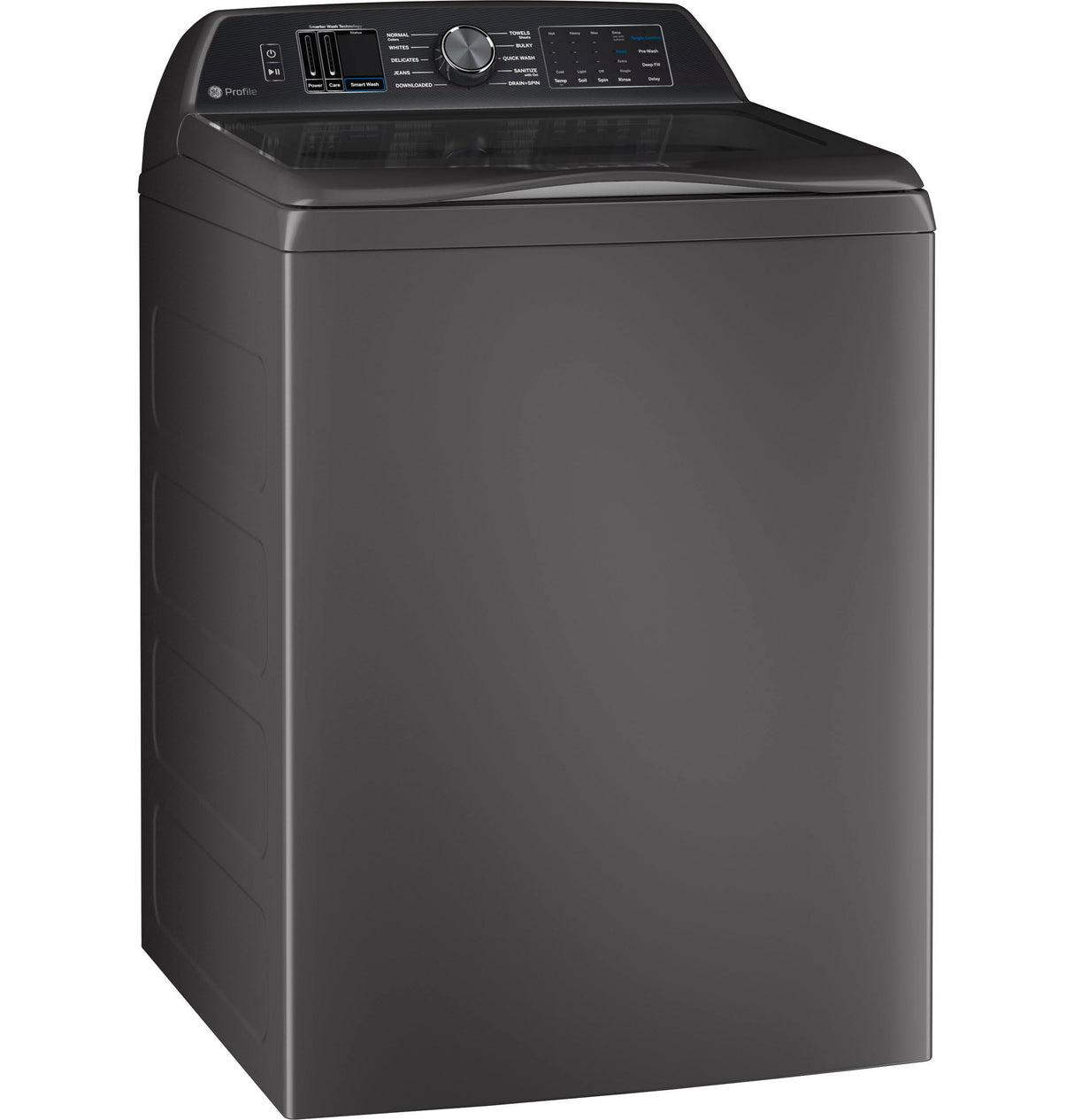 GE Profile 5.3 cu. ft. Capacity Washer with Smarter Wash Technology and FlexDispense PTW705BPTDG