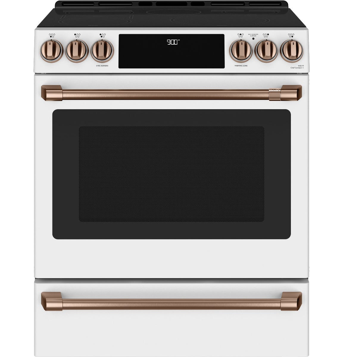 Café™ 30" Smart Slide-In, Front-Control, Induction and Convection Range with Warming Drawer CHS900P4MW2