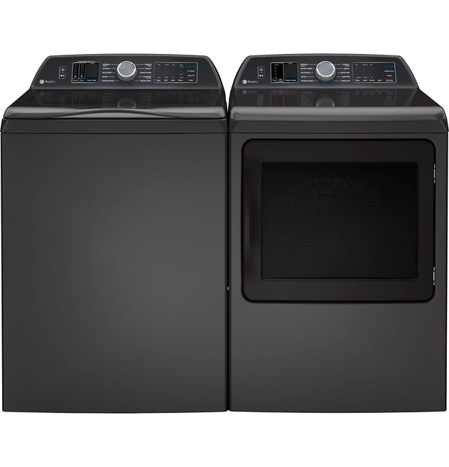 GE Profile 5.3 cu. ft. Capacity Washer with Smarter Wash Technology and FlexDispense PTW705B-Gray