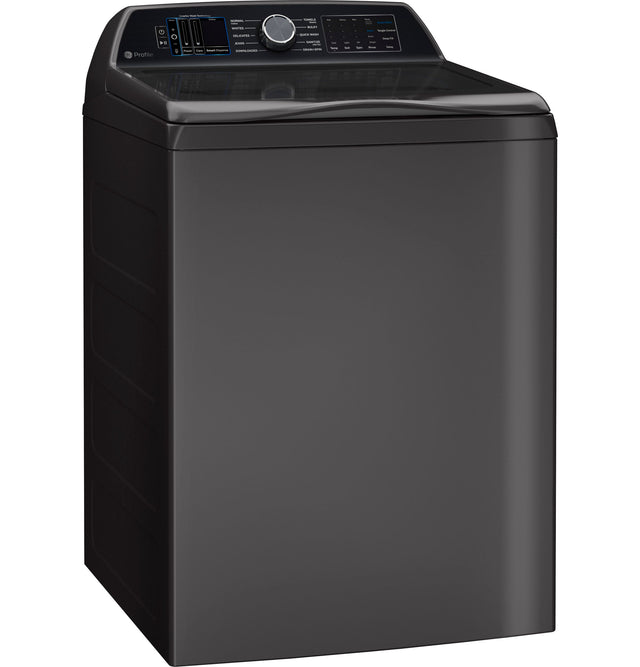 GE Profile 5.3 cu. ft. Capacity Washer with Smarter Wash Technology and FlexDispense PTW905-Diamond Gray