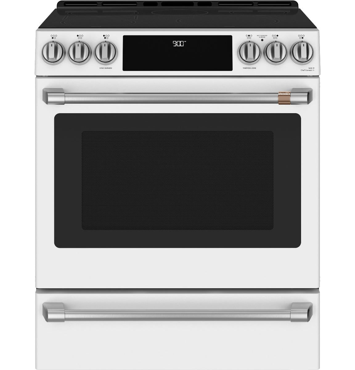 Café™ 30" Smart Slide-In, Front-Control, Induction and Convection Range with Warming Drawer CHS900P4MW2