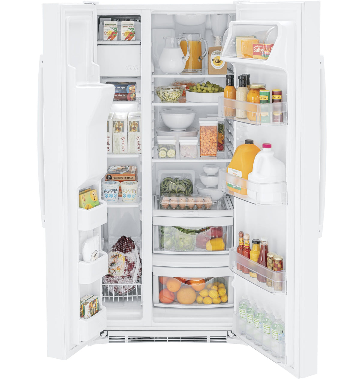 GE ENERGY STAR 23.0 CU. FT. SIDE-BY-SIDE REFRIGERATOR GSE23GGPWW